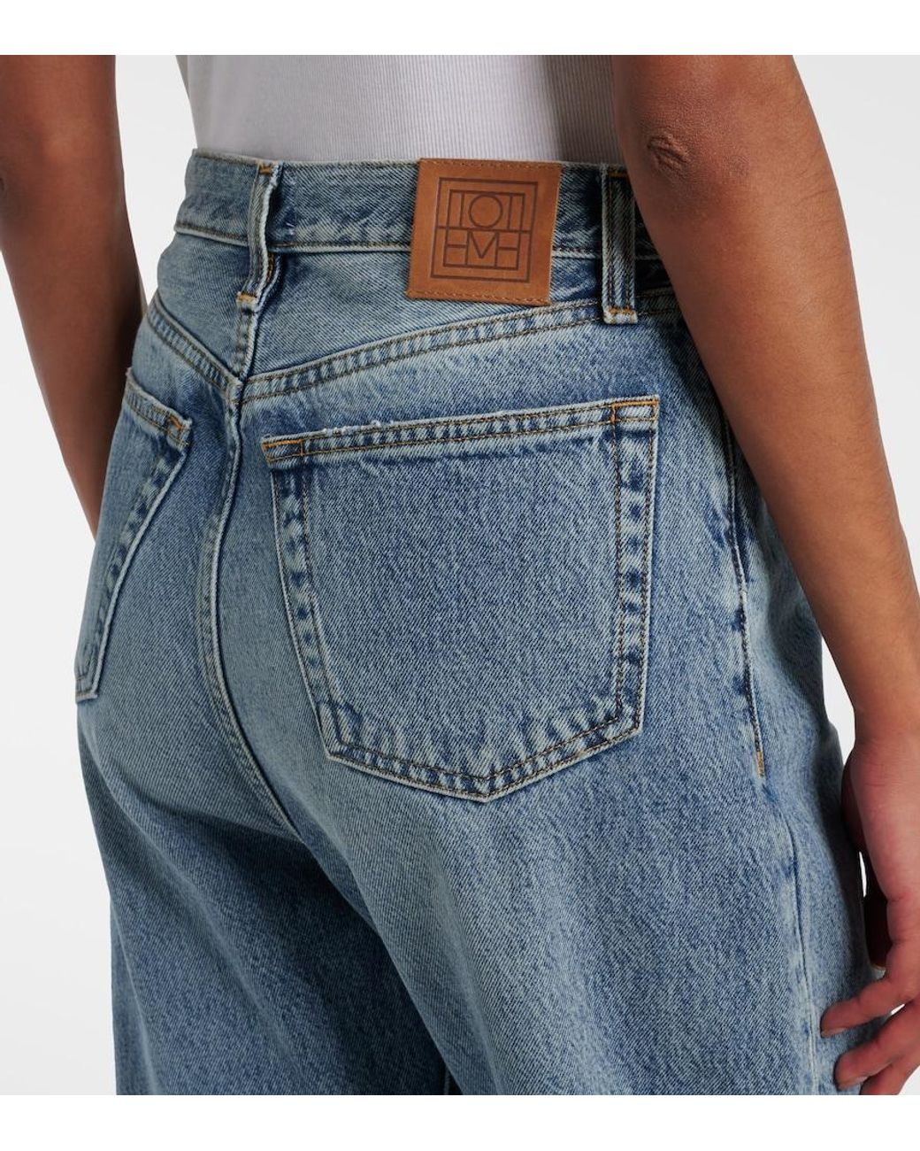 Totême  Blue High-Rise Straight Jeans