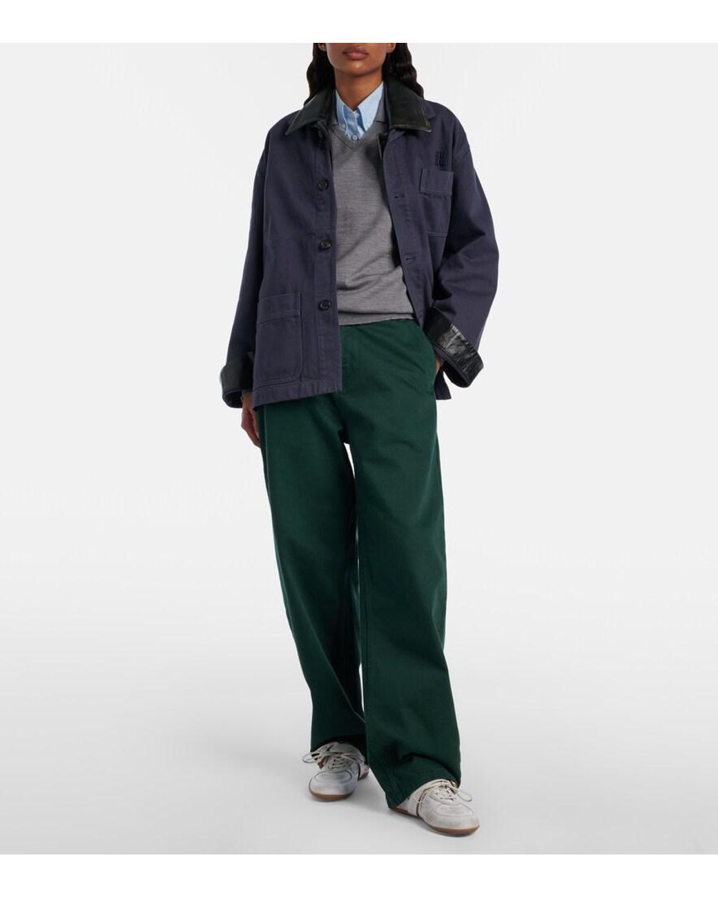 Miu Miu Gray Virgin Wool Polo Sweater