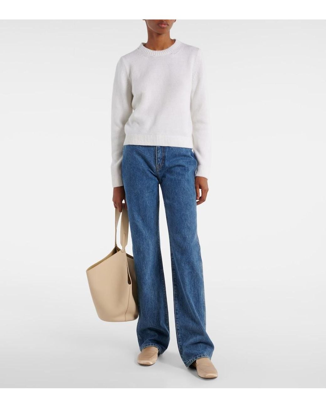 Khaite Natural Monroe Satin Loafers