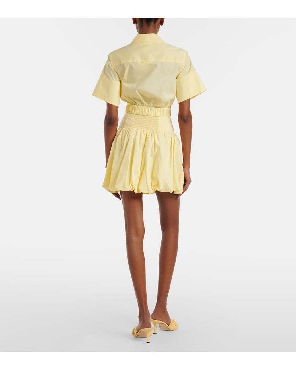 Jonathan Simkhai Natural Pippa Cotton-Blend Poplin Miniskirt