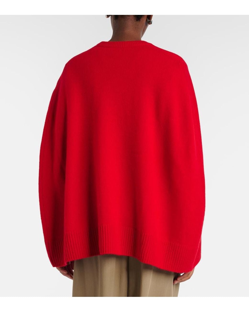 Totême Red Cashmere Poncho