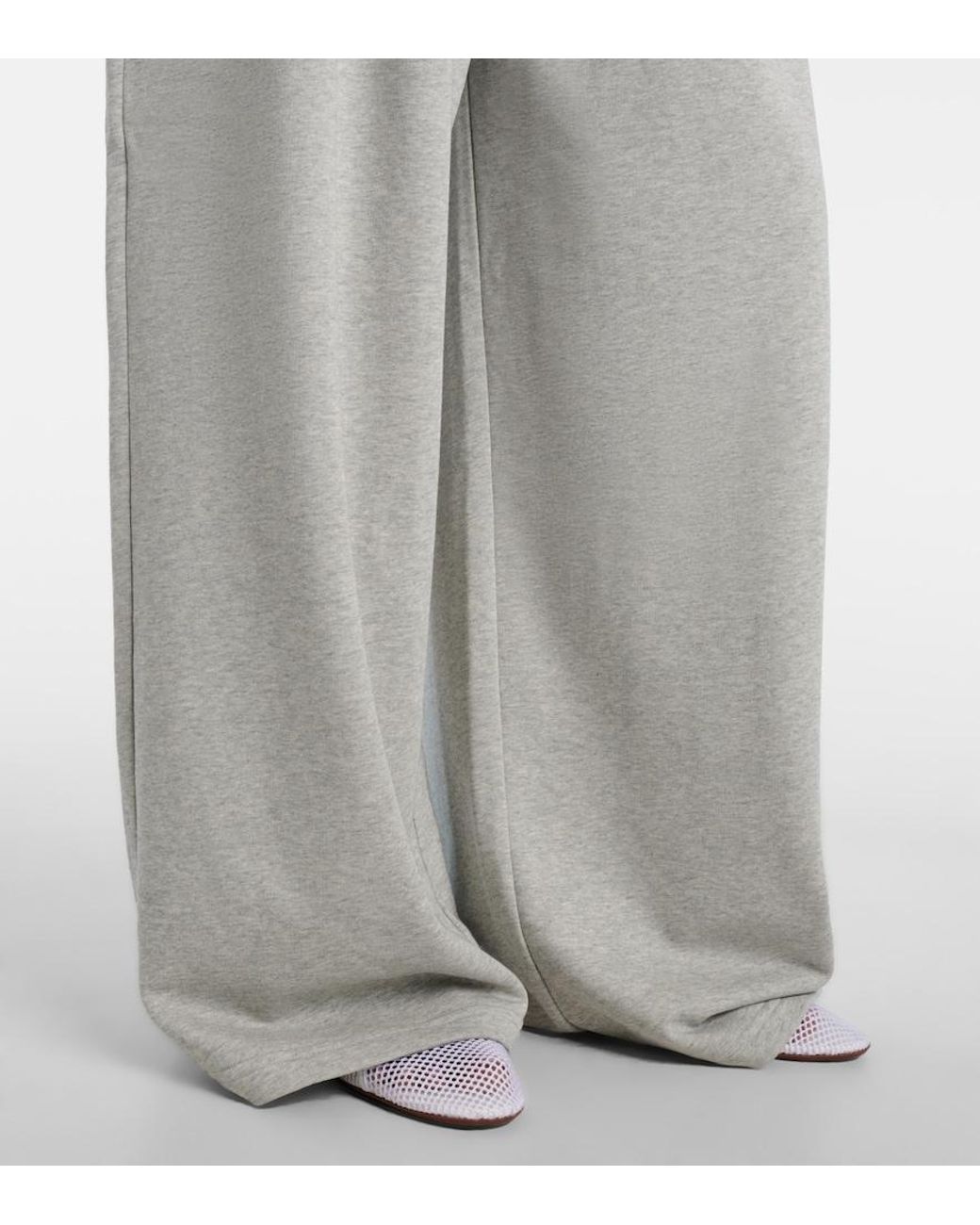 Alaïa Gray Ruffled Cotton-Blend Track Pants