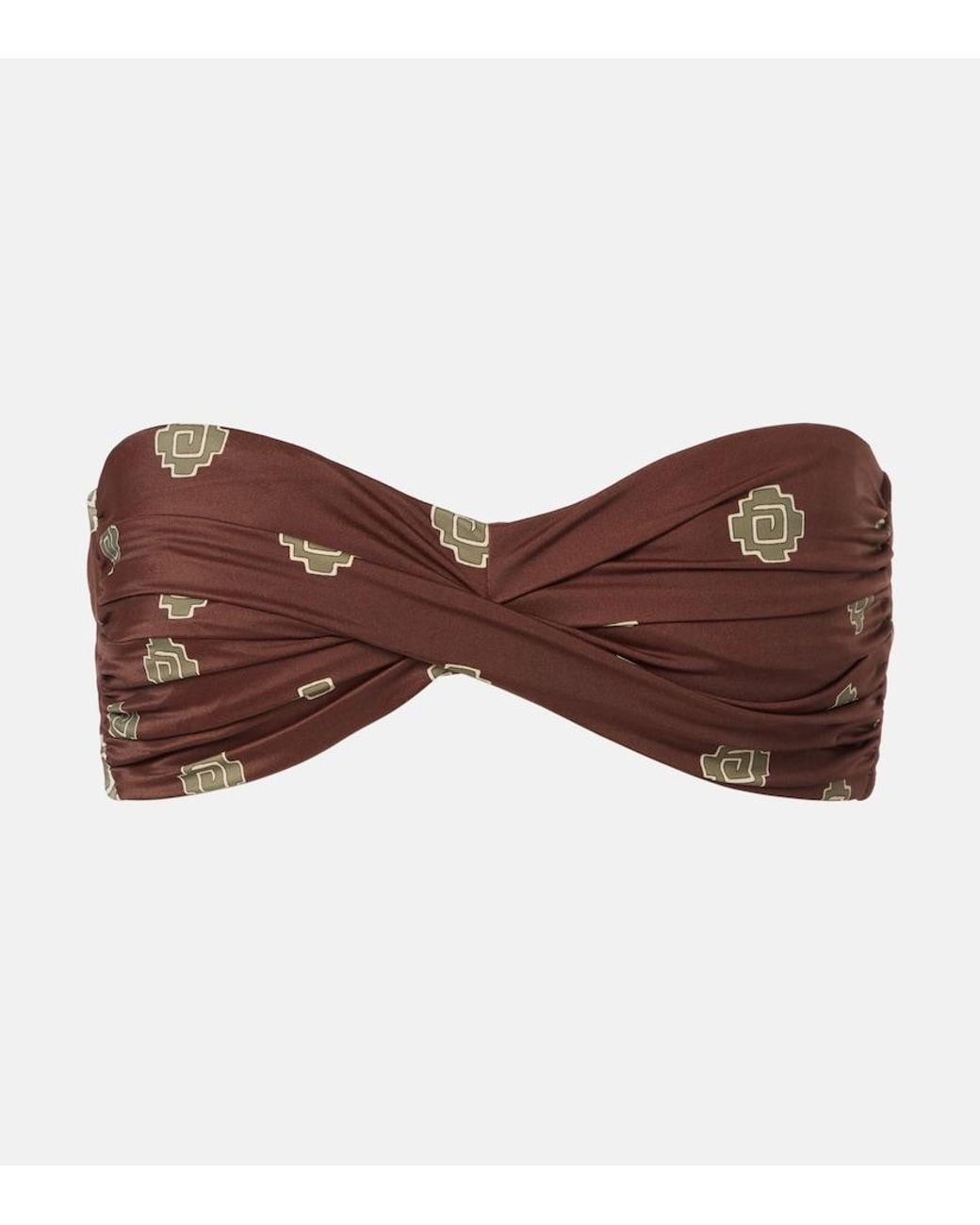 Johanna Ortiz Brown Sea Sprite Printed Bikini Top