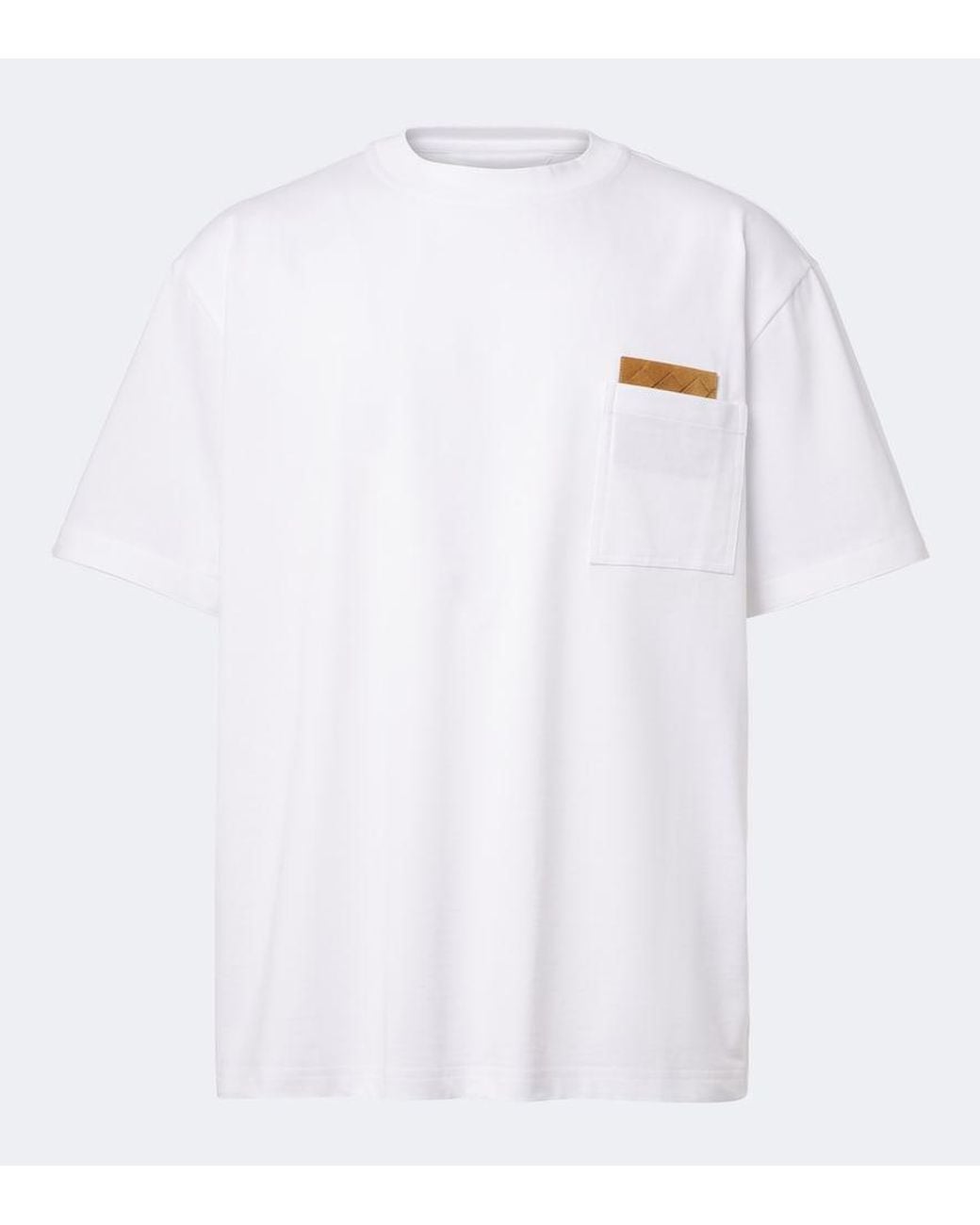 Bottega Veneta White Intrecciato Cotton Jersey T-Shirt for men