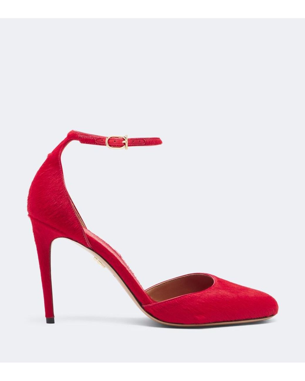 Ferragamo Red Maily Calf Hair Pumps