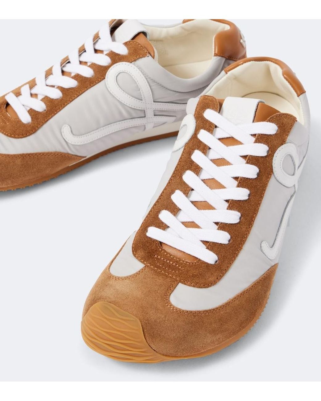 Loewe White Ballet Runner 2.0 Suede-Trimmed Sneakers for men