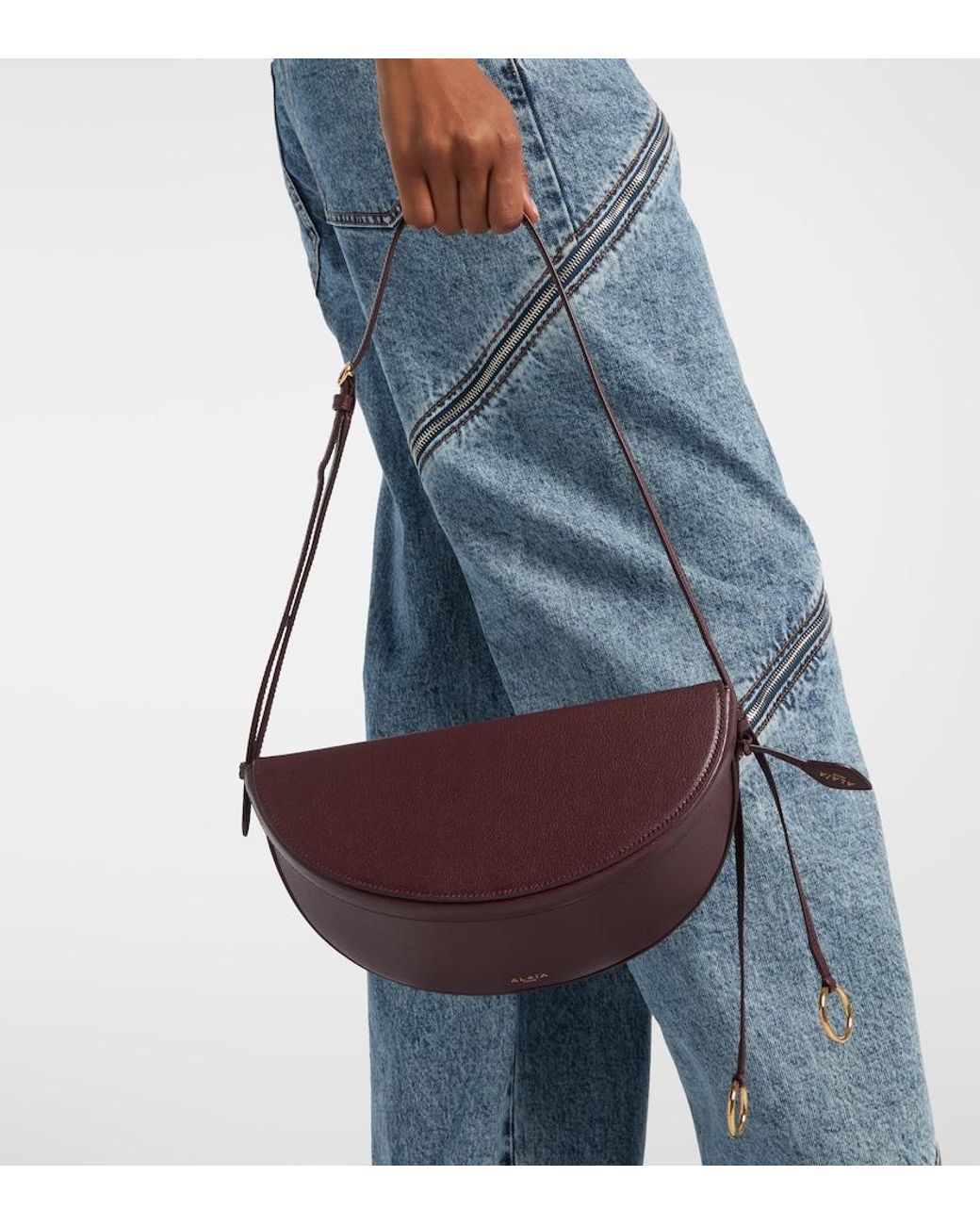 Alaïa Purple Hip Small Leather Shoulder Bag