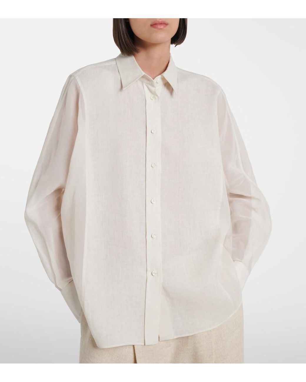 Brunello Cucinelli White Linen Shirt