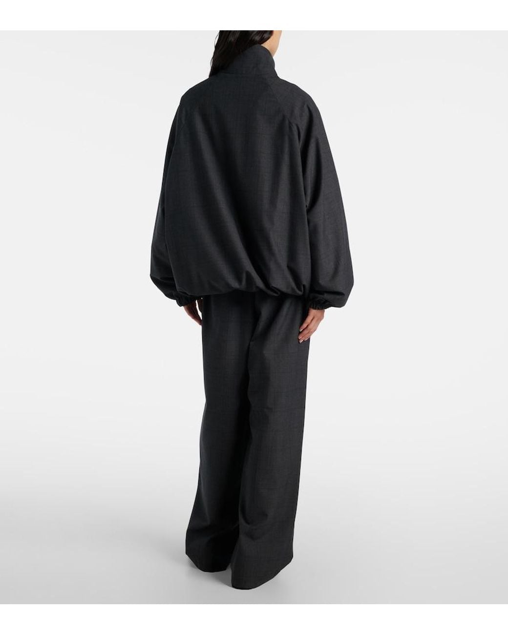 Frankie Shop Black Baxter Plaid Oversized Blouson Jacket