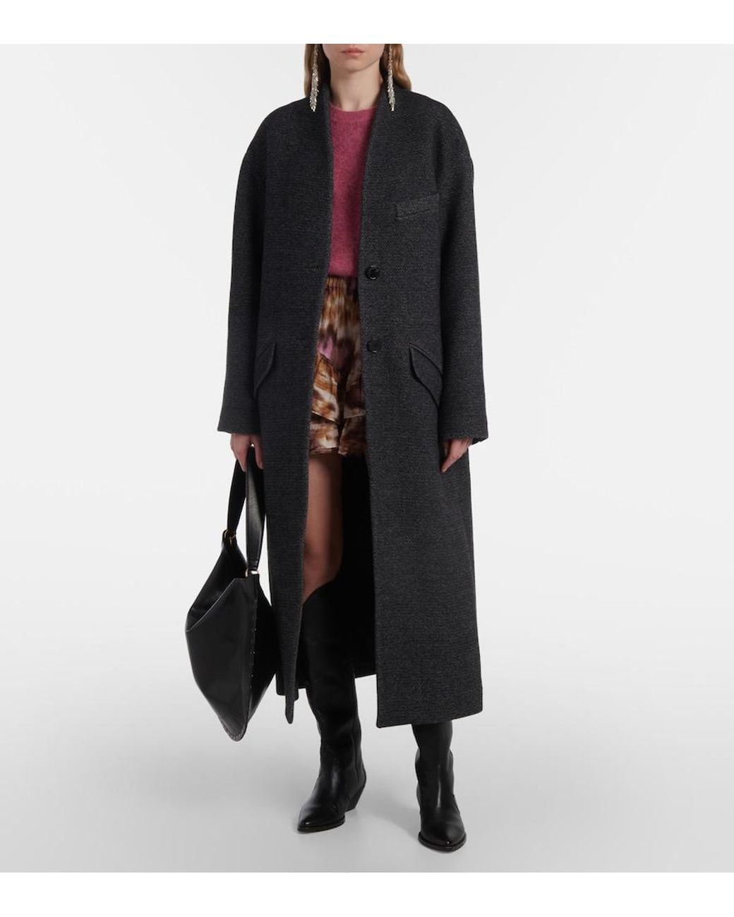 Isabel Marant Black Eris Wool-Blend Coat