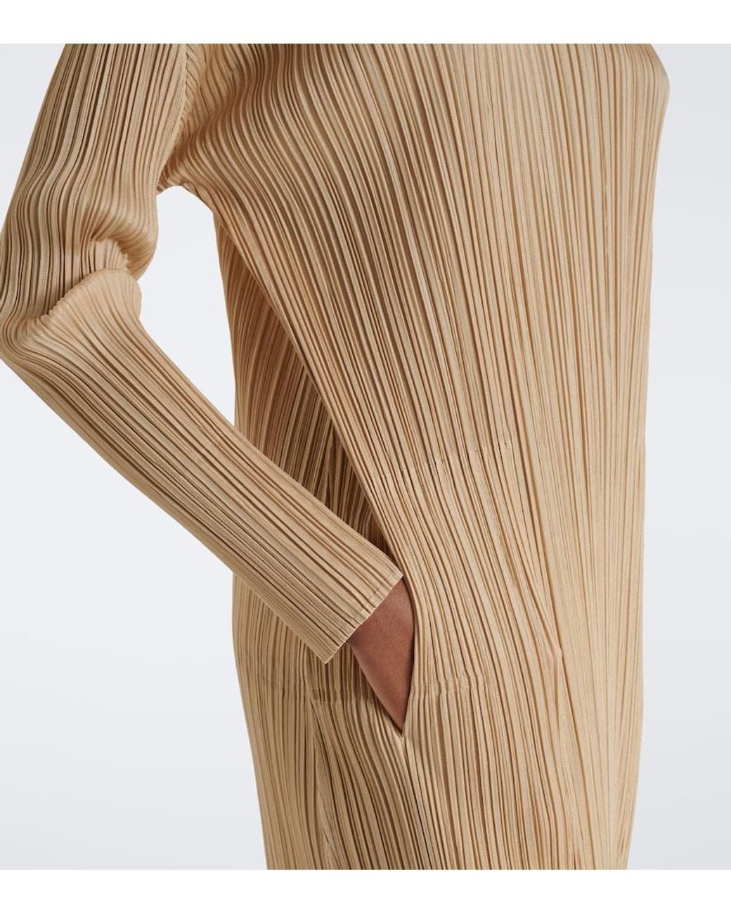 Pleats Please Issey Miyake Natural Monthly Colors: October Pleated Midi Dress