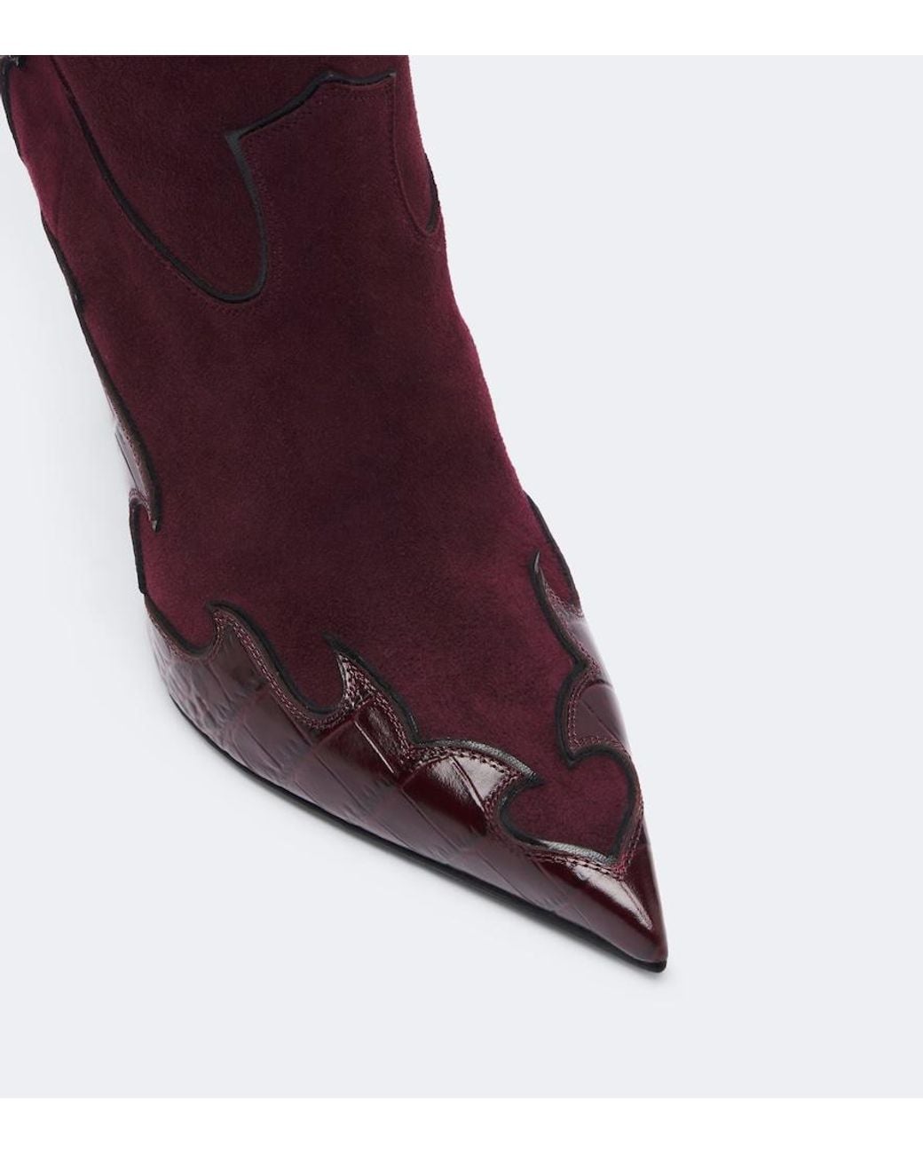 Paris Texas Red Lidia Queen Of Hearts Suede Mid-Calf Boots