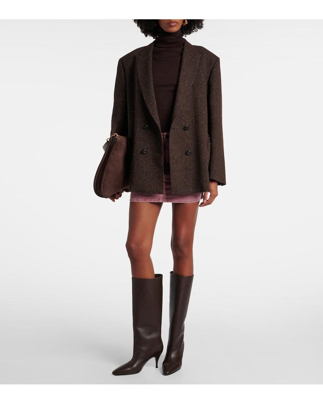 Herbert Levine Brown Silhouette 80 Leather Knee-High Boots