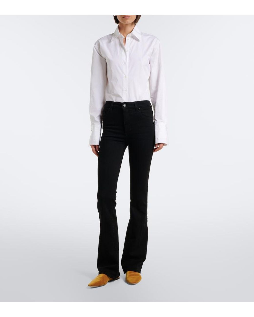 FRAME Black Reboot High-Rise Bootcut Jeans