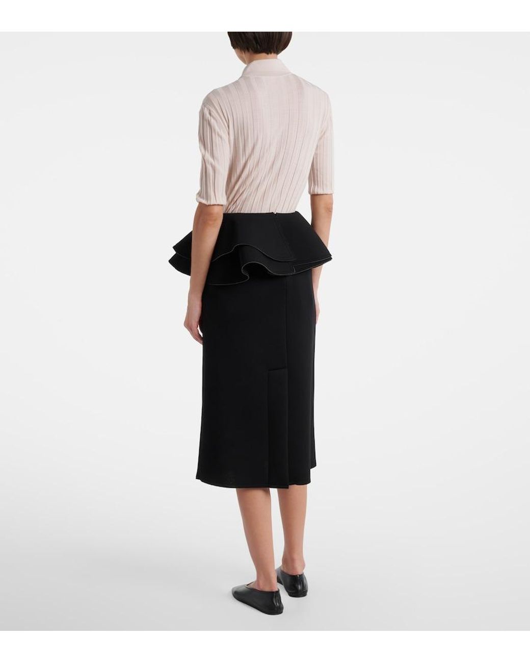 Jupe Midi Plan C en coloris Black