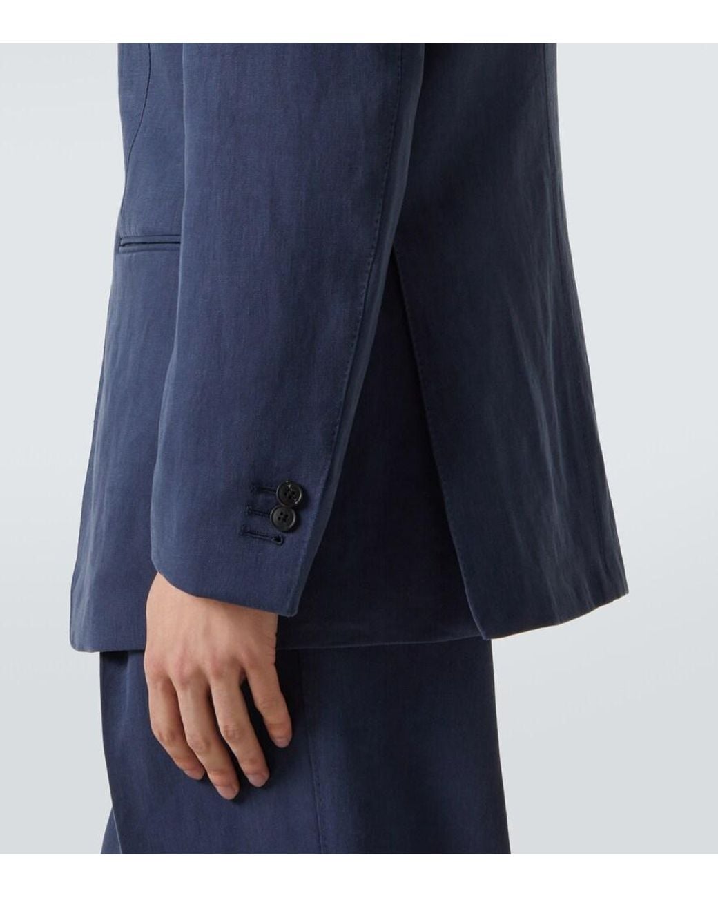 Saman Amel Blazer Aus Leinen in Blue für Herren