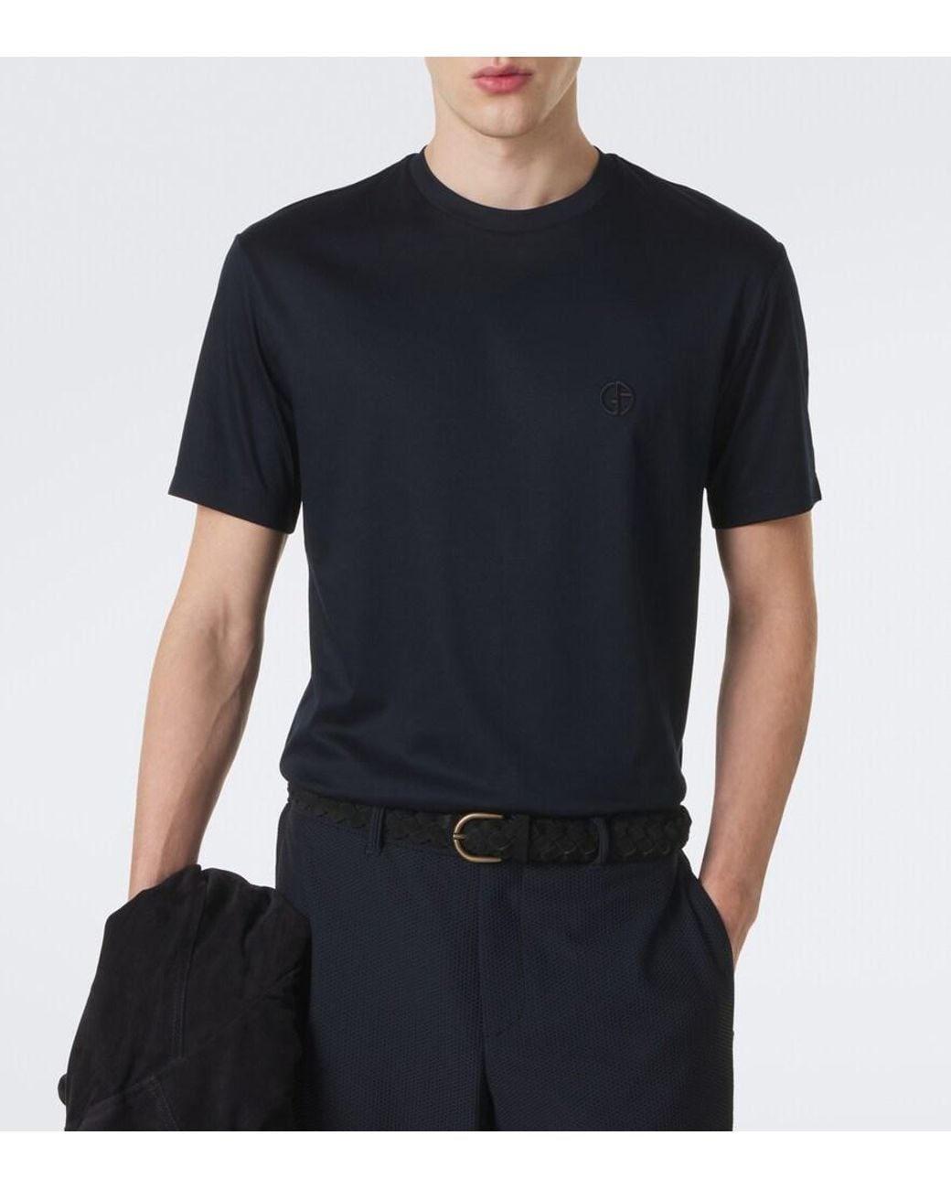 Giorgio Armani Blue Cotton Jersey T-Shirt for men