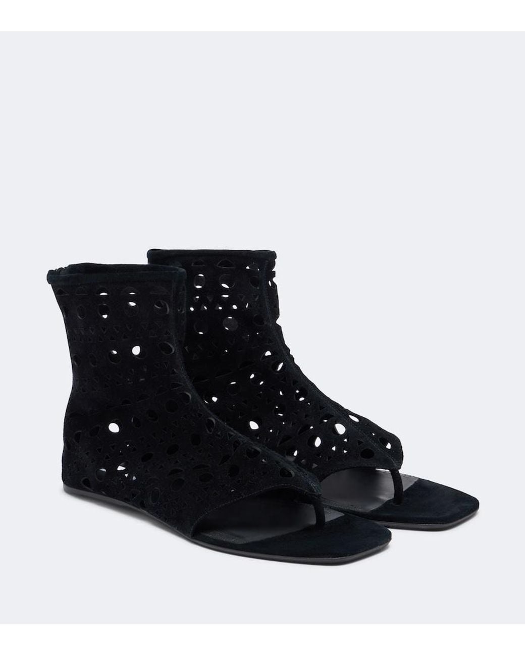 Alaïa Black Neo Vienne Suede Thong Sandals