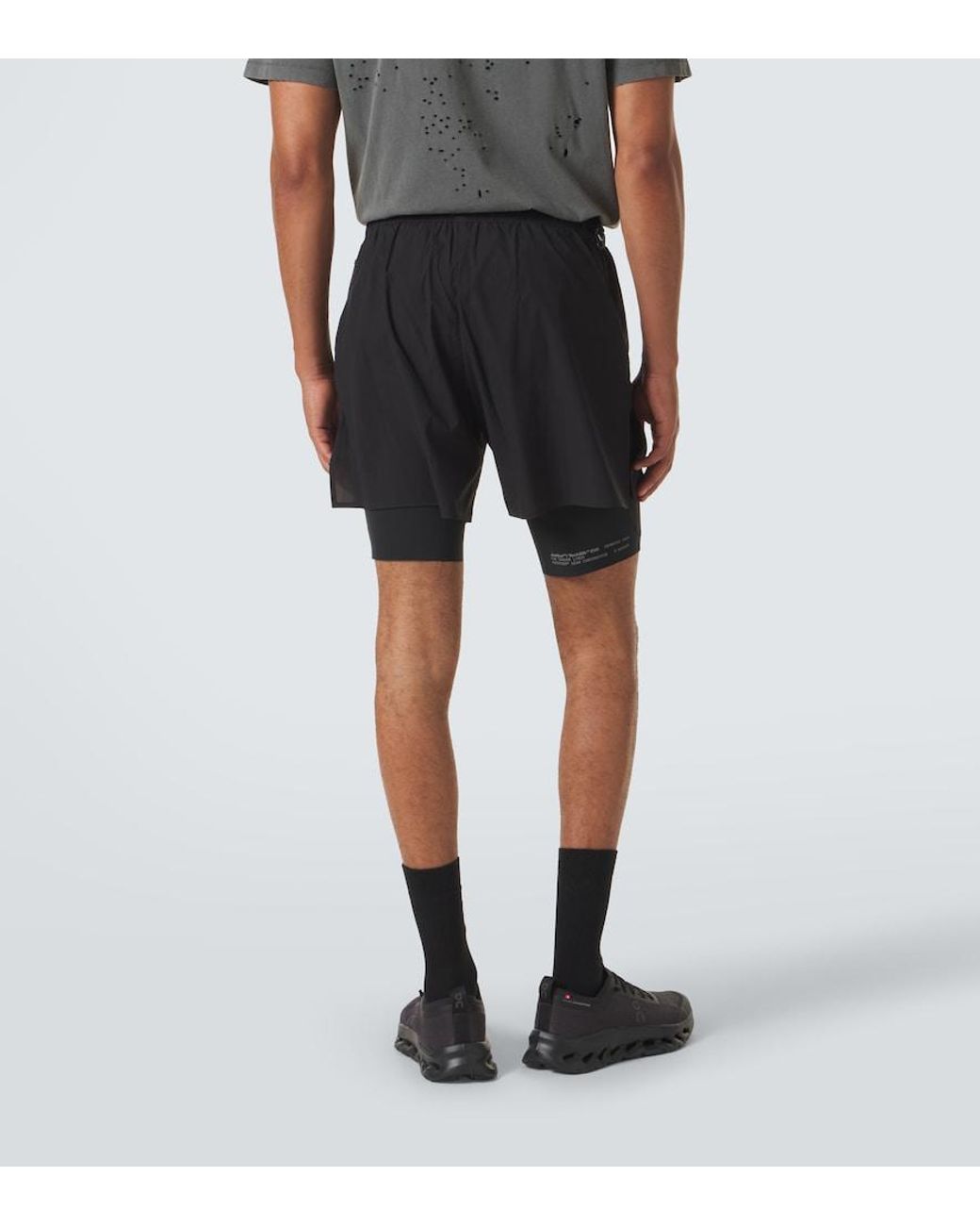 Satisfy Black Rippy Cordura 8' Running Shorts for men