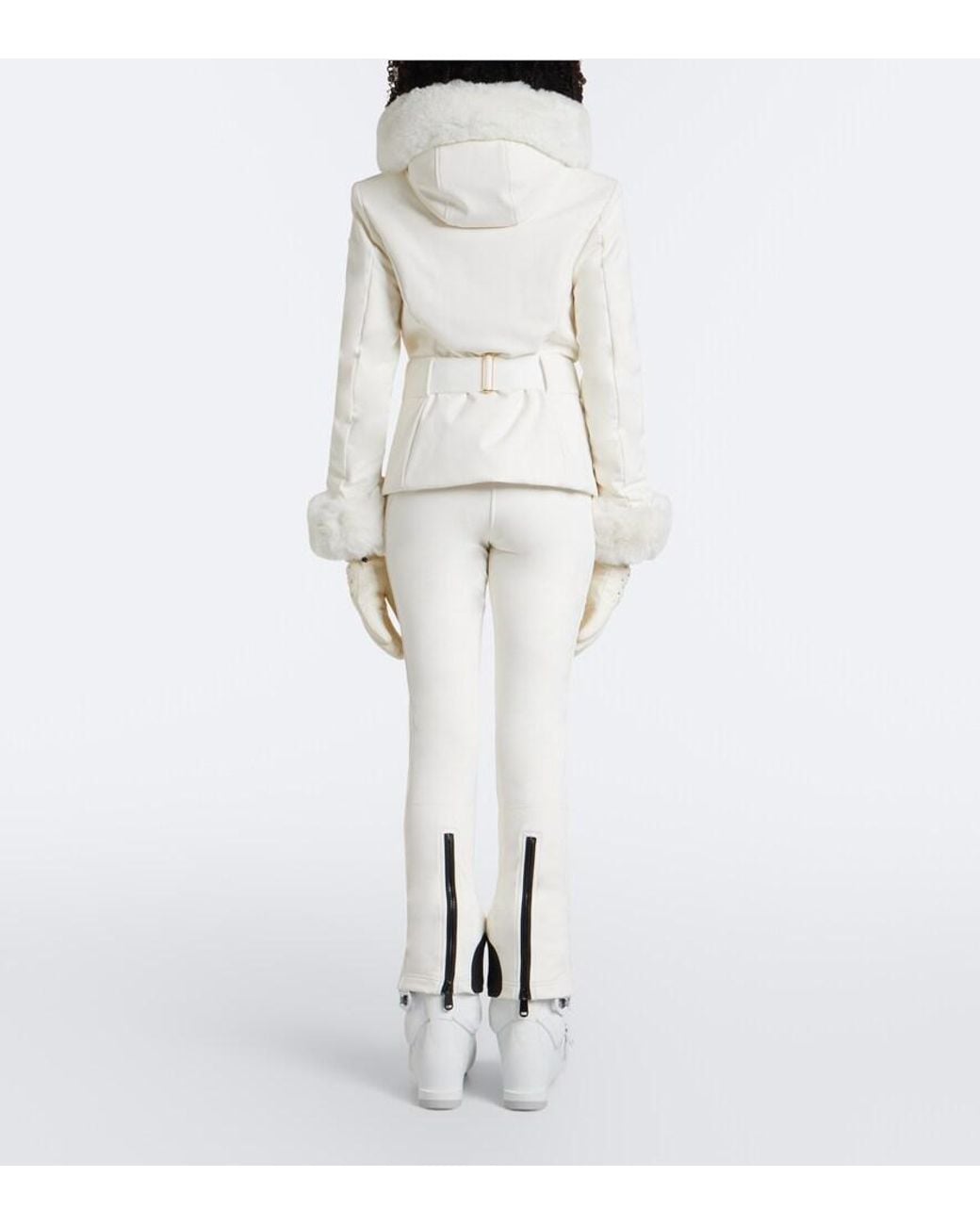 Goldbergh White Prezioso Belted Hooded Technical Ski Jacket