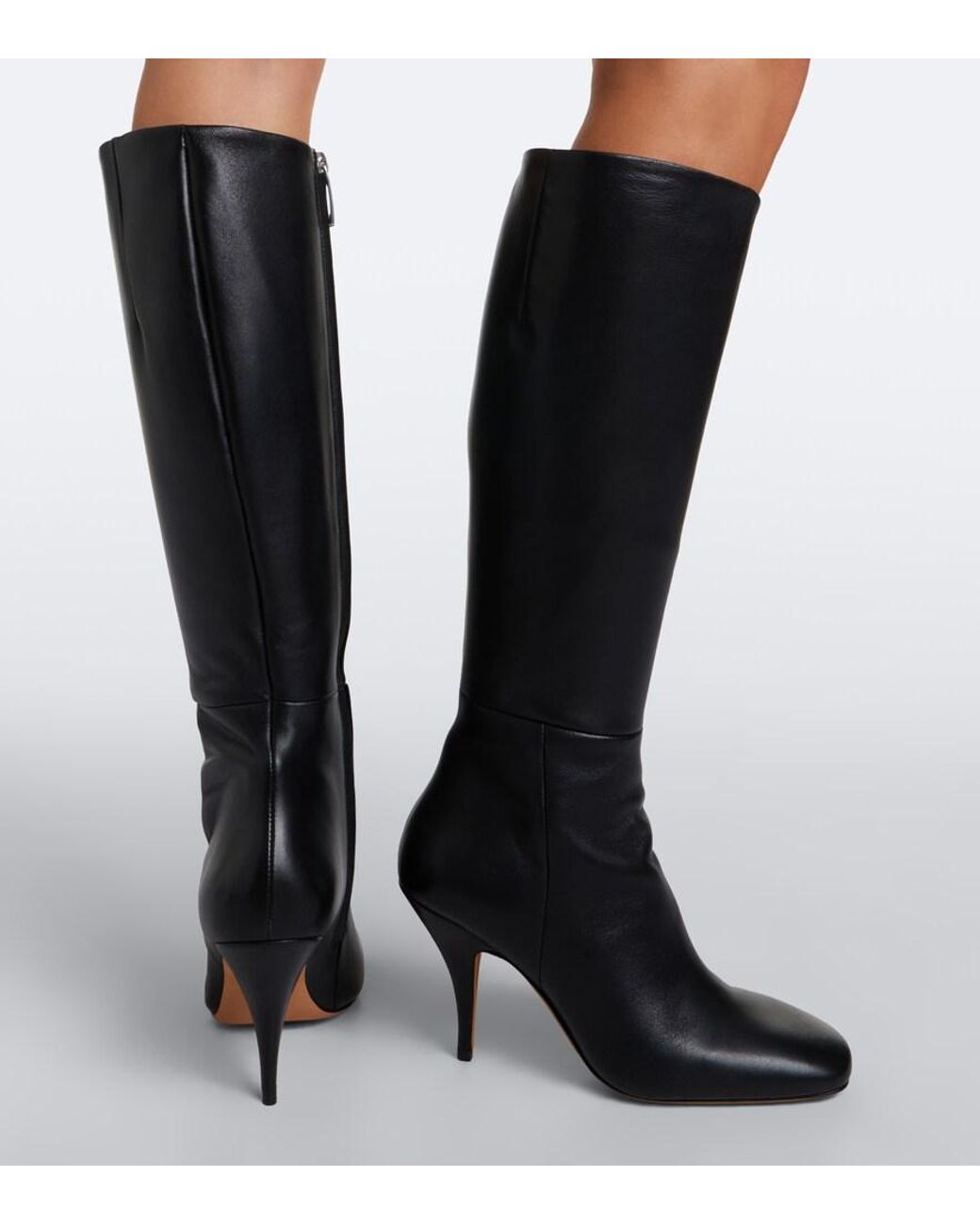 Jude Black Credo Leather Knee-High Boots