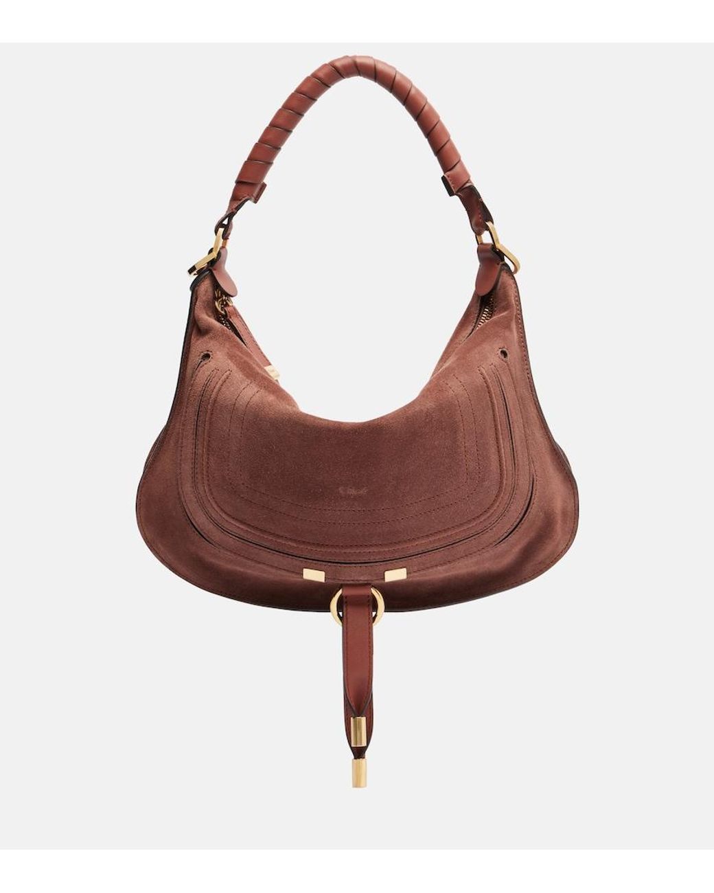 Chloé Brown Marcie Small Suede Shoulder Bag