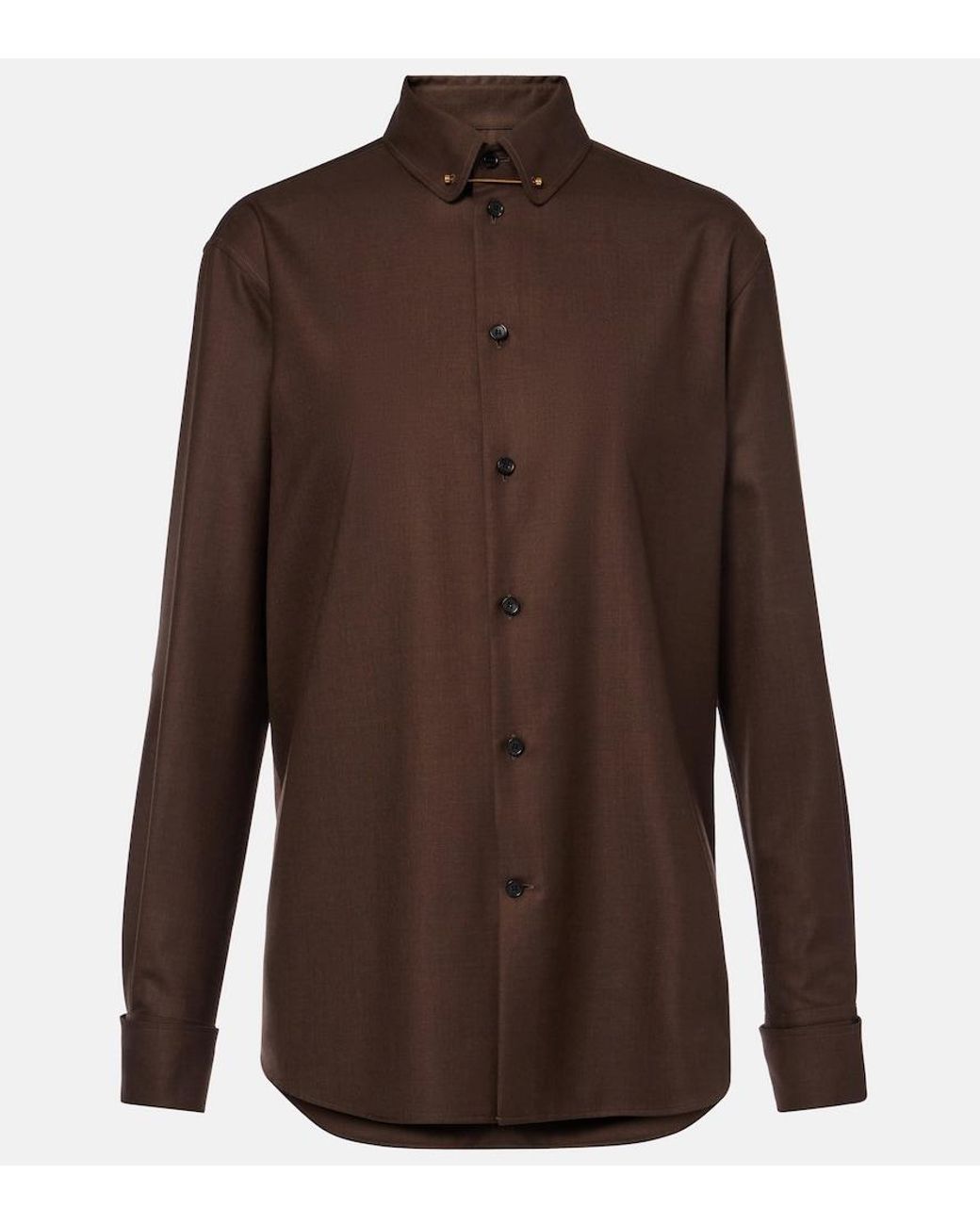 Loro Piana Brown Thea Virgin Wool Shirt