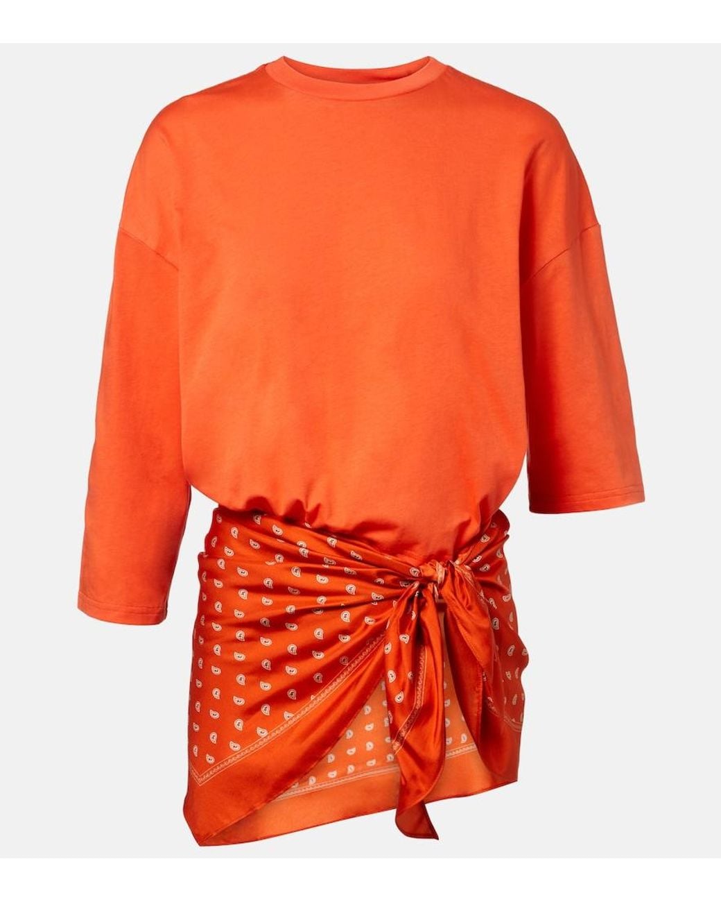 Christopher Esber Orange Bandana Cotton Beach Cover-Up