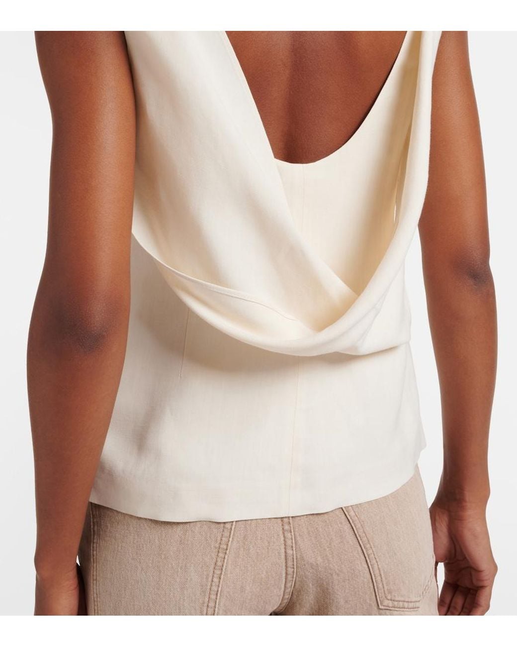 Brunello Cucinelli White Draped Top