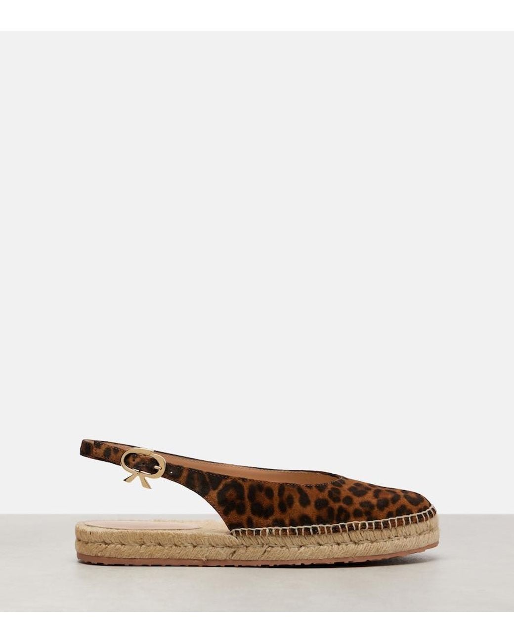 Gianvito Rossi Brown Paz Suede Slingback Espadrilles