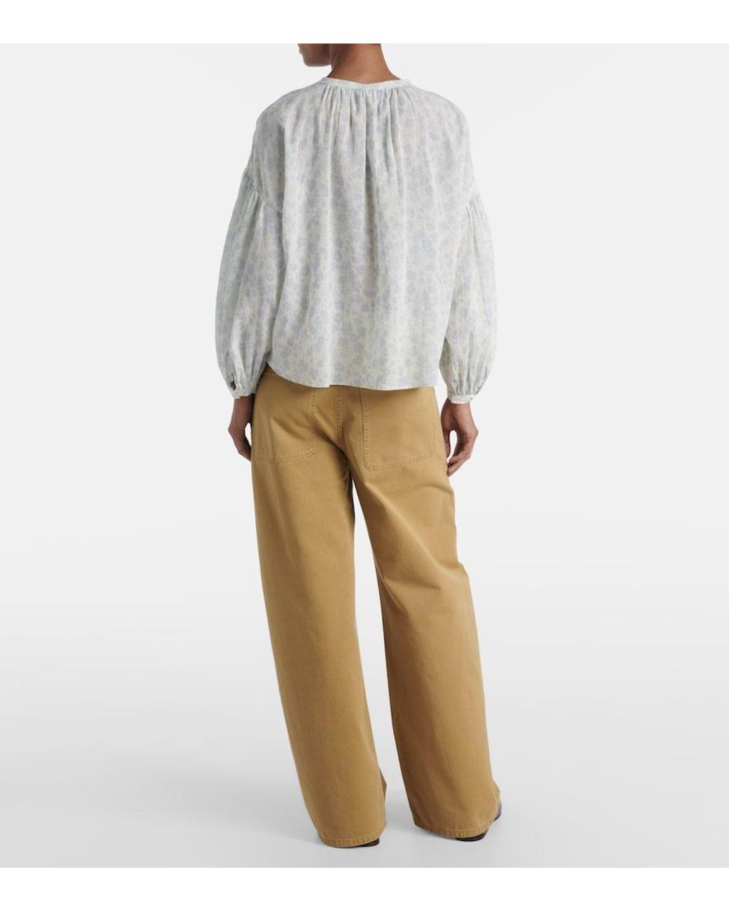 Polo Ralph Lauren White Floral Cotton Blouse