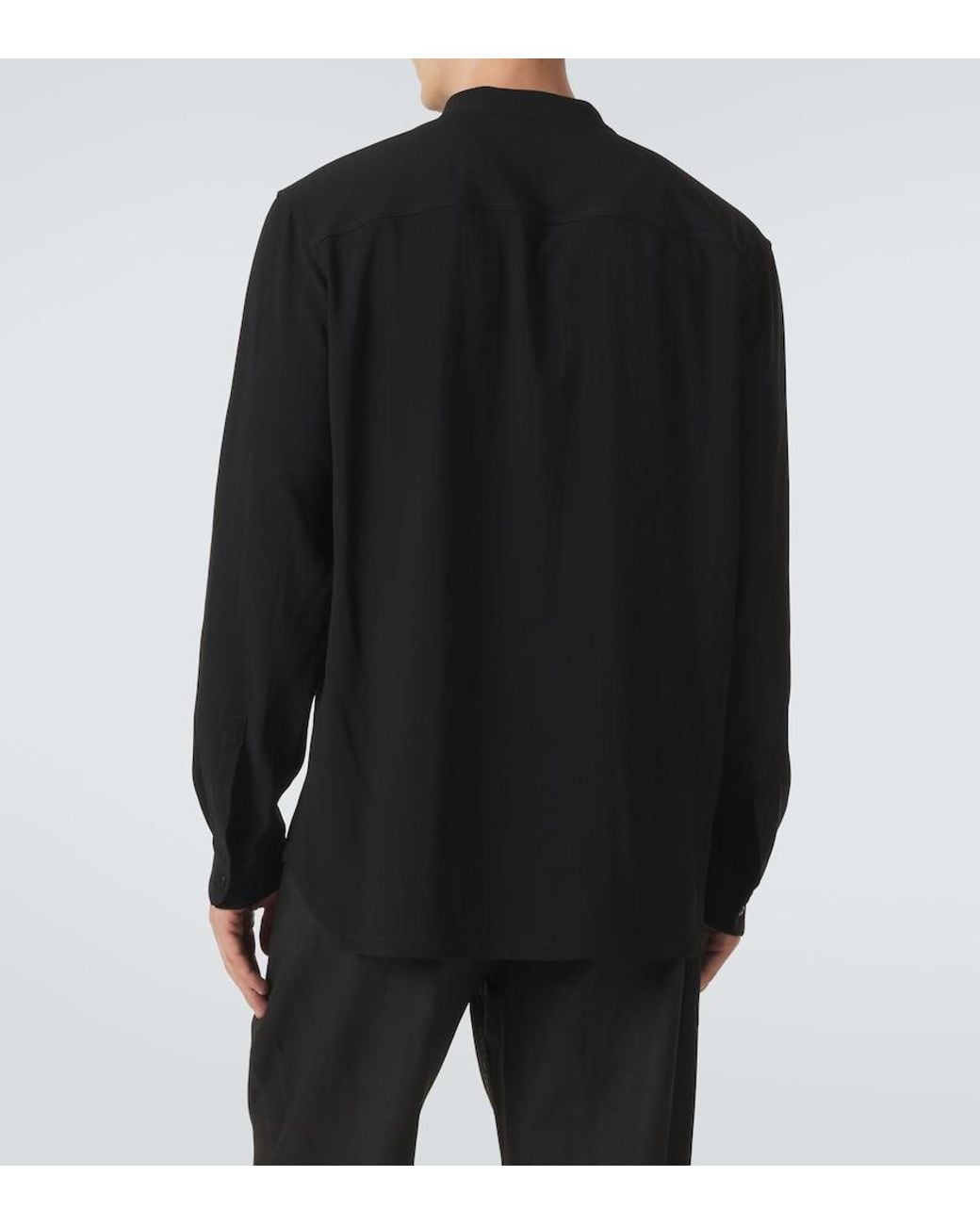 Rick Owens Black Island Draped Cady Shirt for men