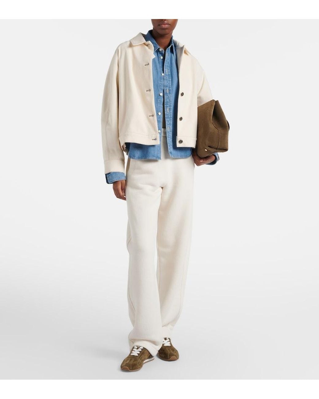 Max Mara White Dente Cotton-Blend Sweatpants