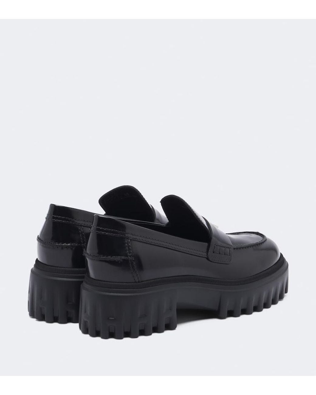 Hogan Black H700 Leather Loafers