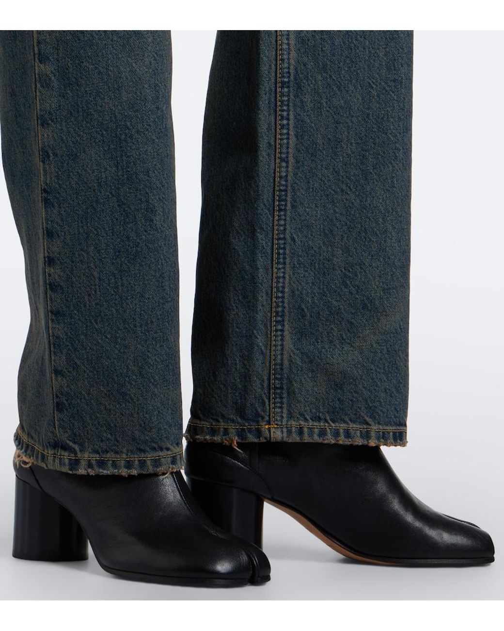 Maison Margiela Gray Distressed Denim Straight Jeans