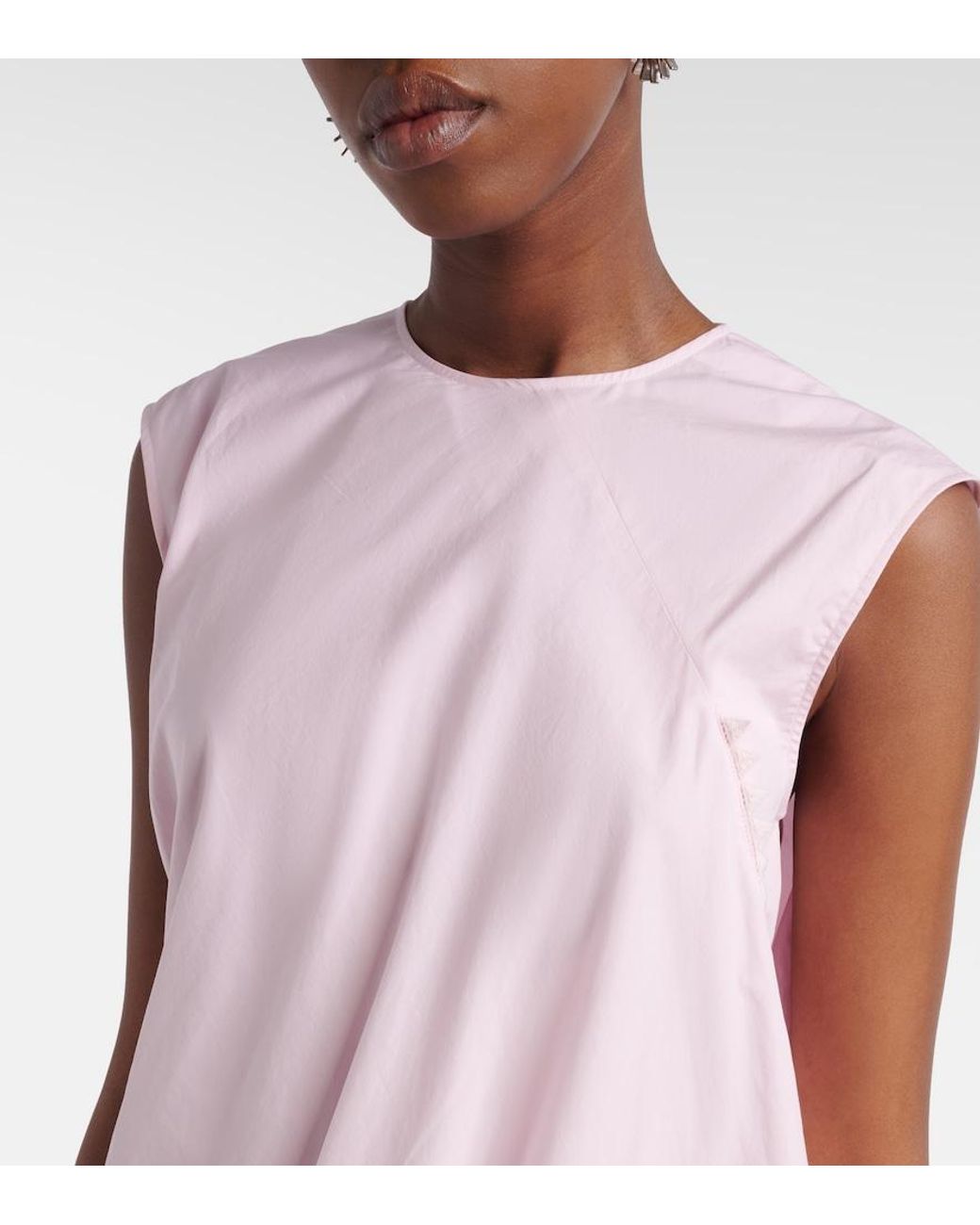 Jacquemus Pink Traversin Asymmetric Cotton Poplin Minidress