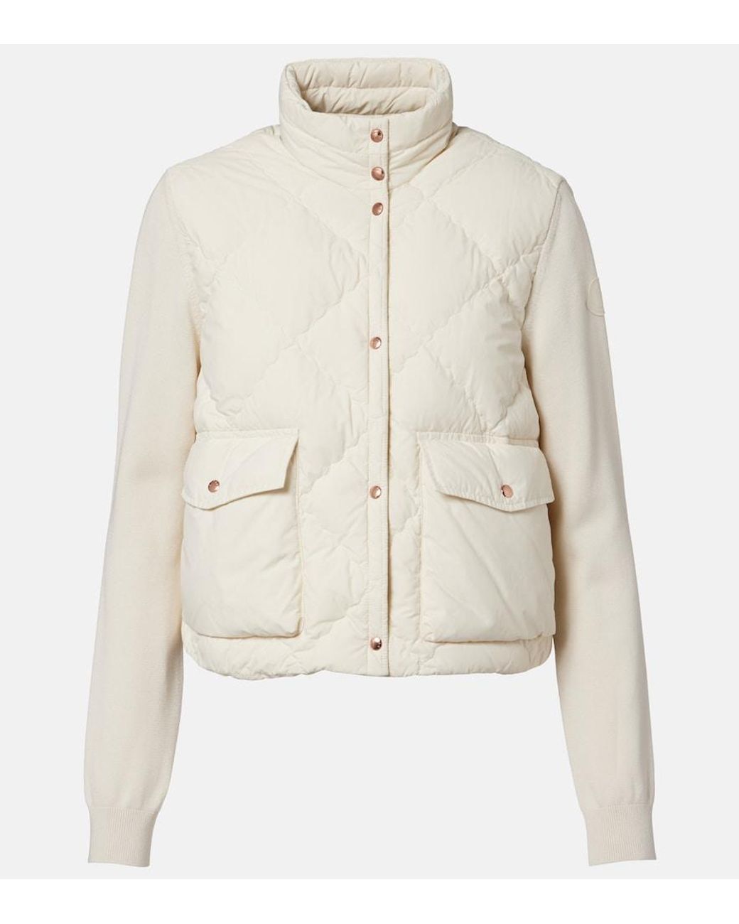 Moncler Natural Down-Paneled Cardigan