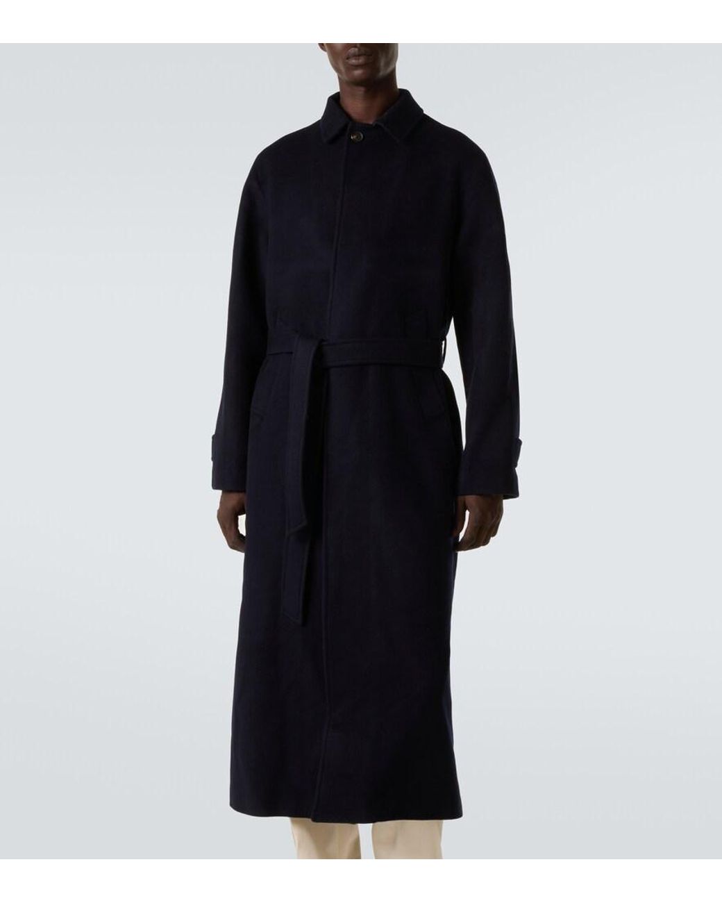 Saman Amel Mantel Aus Wolle in Blue für Herren