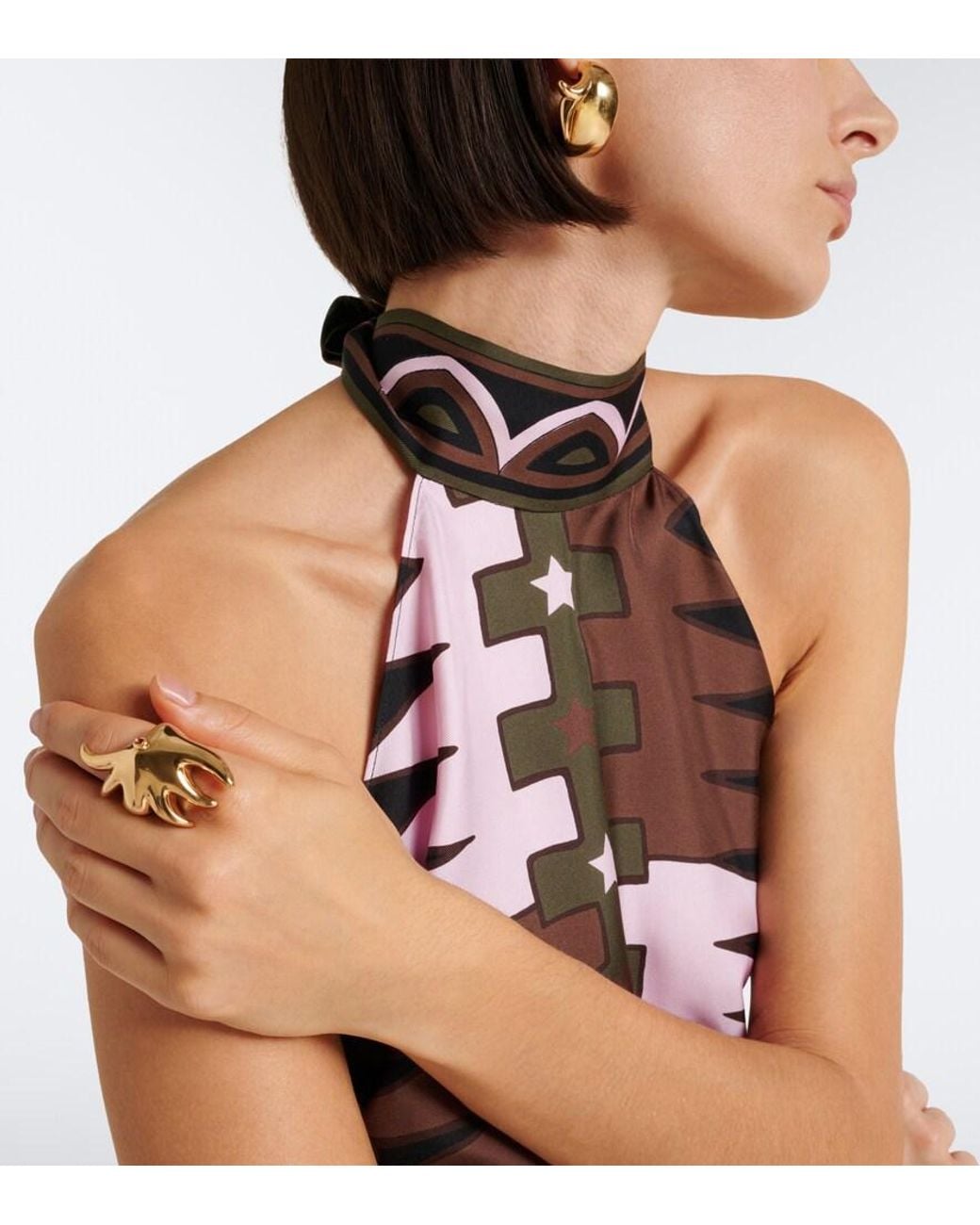 Emilio Pucci Metallic Stella Embellished Ring