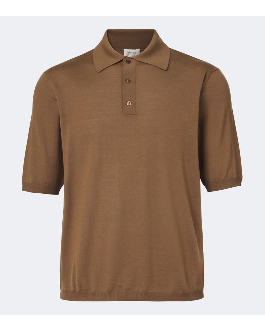 Saint Laurent Brown Wool Polo Shirt for men