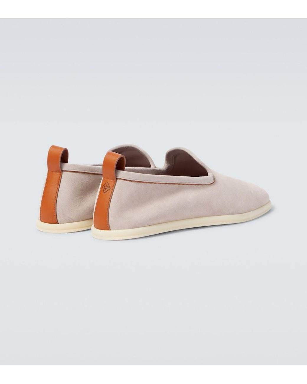 Loro Piana Natural Venice Walk Suede Loafers for men