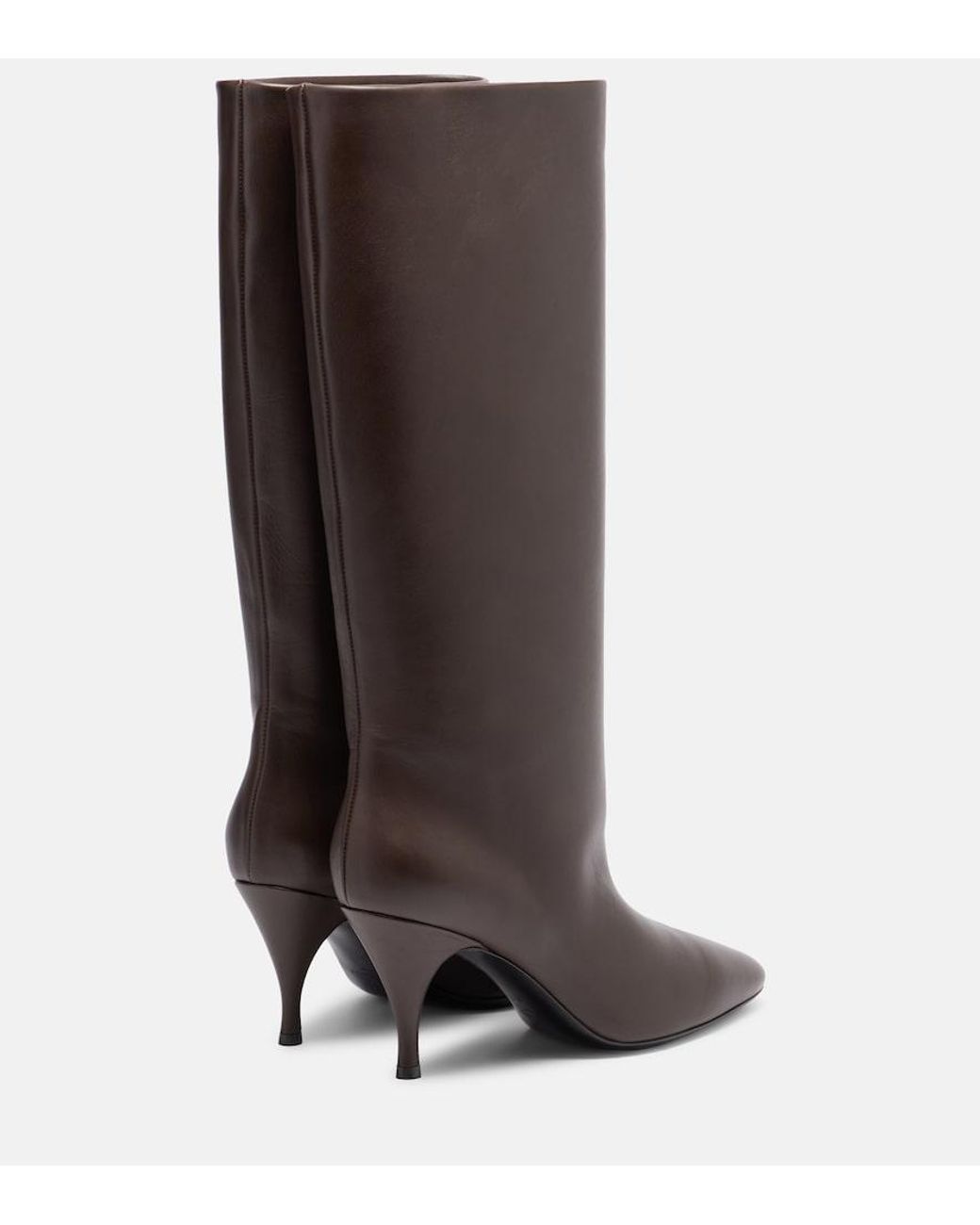 Herbert Levine Brown Silhouette 80 Leather Knee-High Boots