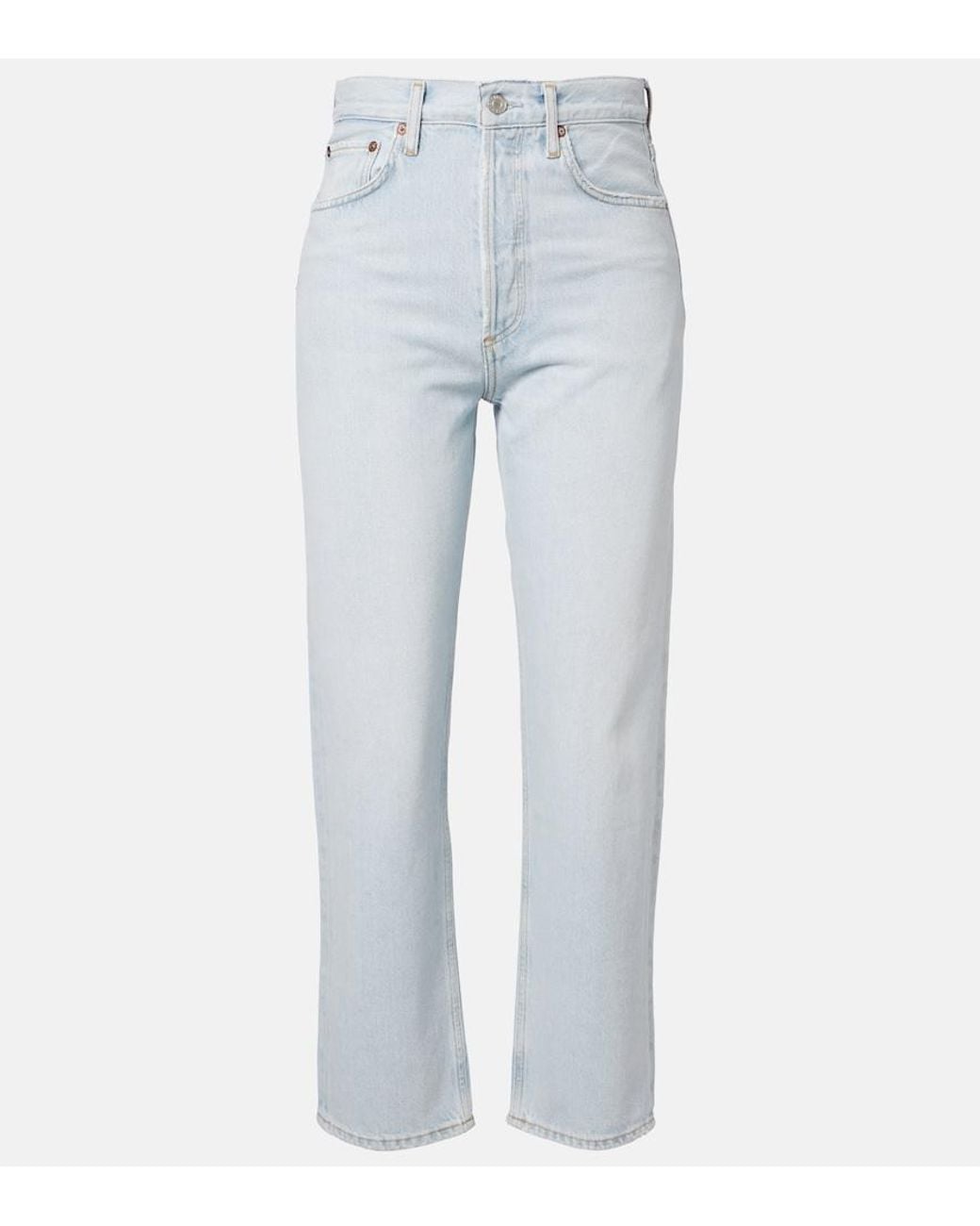 Agolde Blue '90S Crop Straight Jeans