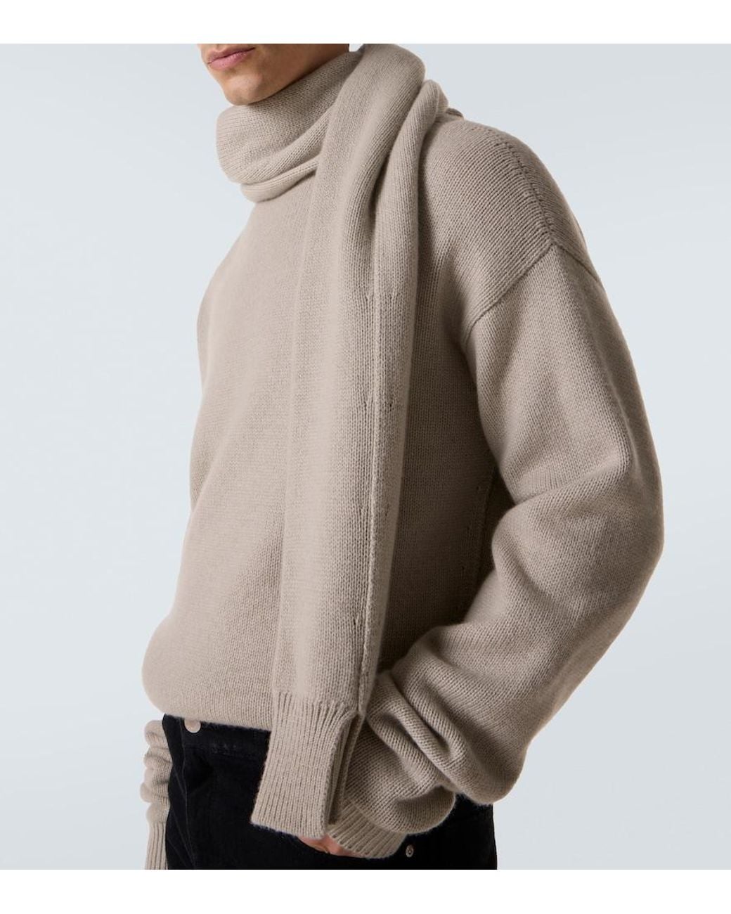 Calvin Klein Natural Rex Scarf-Detail Cashmere Sweater for men