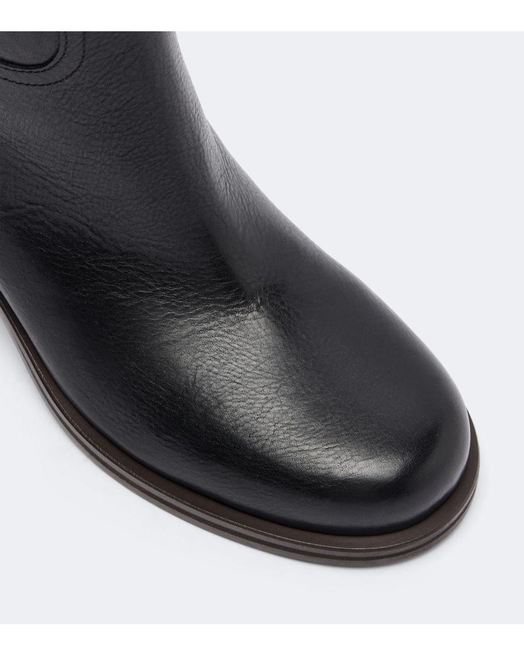 Brunello Cucinelli Black Monili Leather Ankle Boots