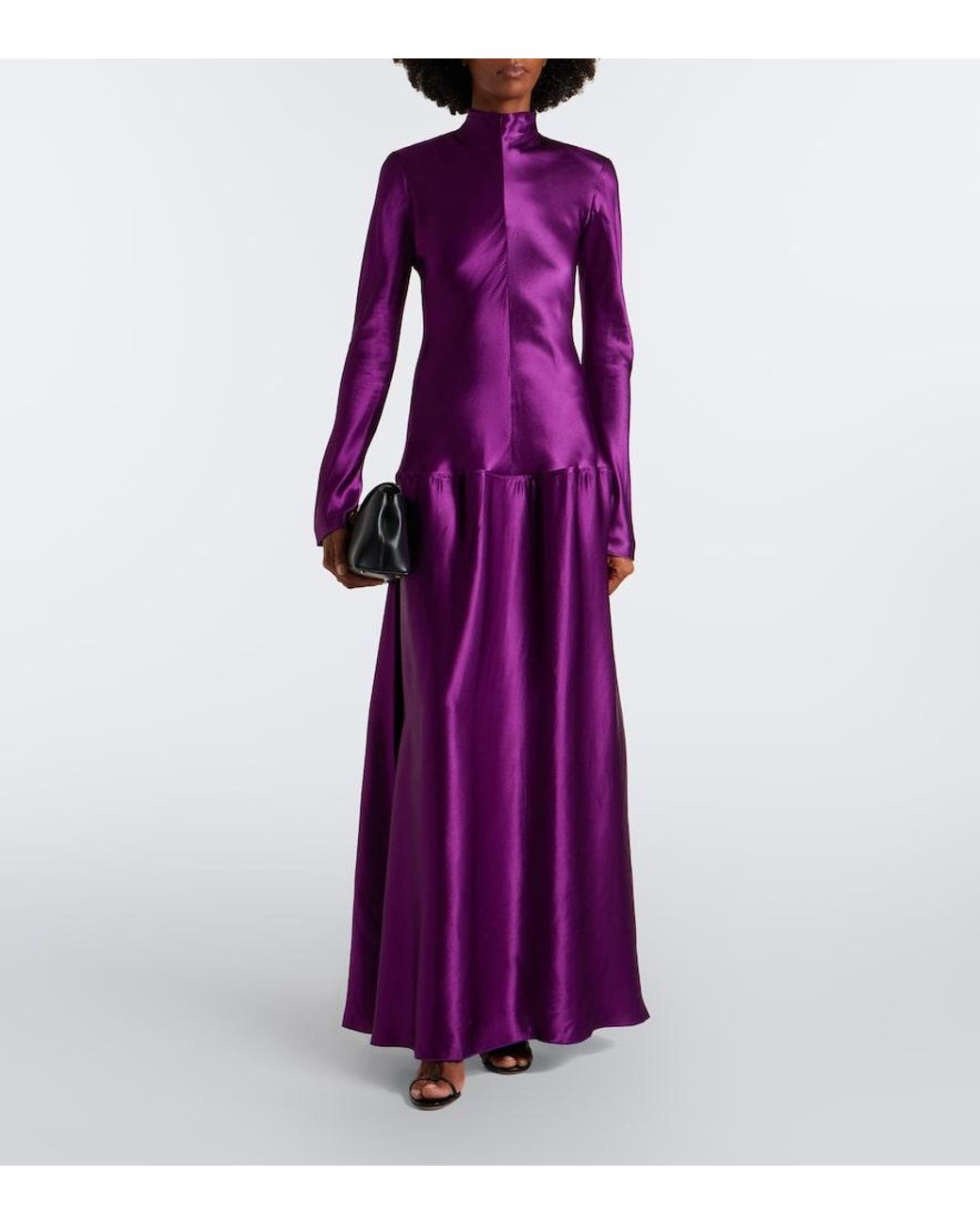 FFORME Purple Satin Maxi Dress