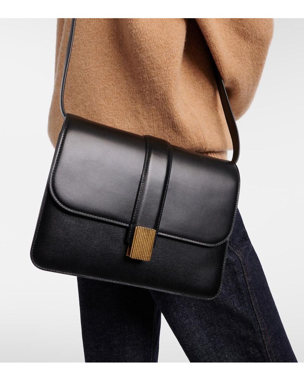 Khaite Black Blake Leather Crossbody Bag