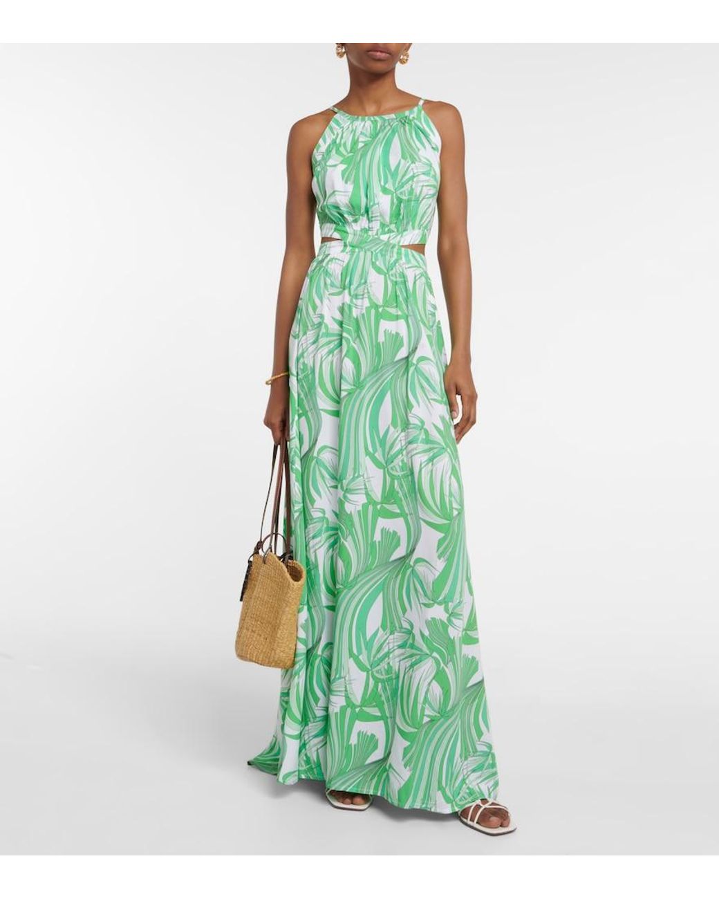 Melissa Odabash Green Arabella Printed Maxi Dress