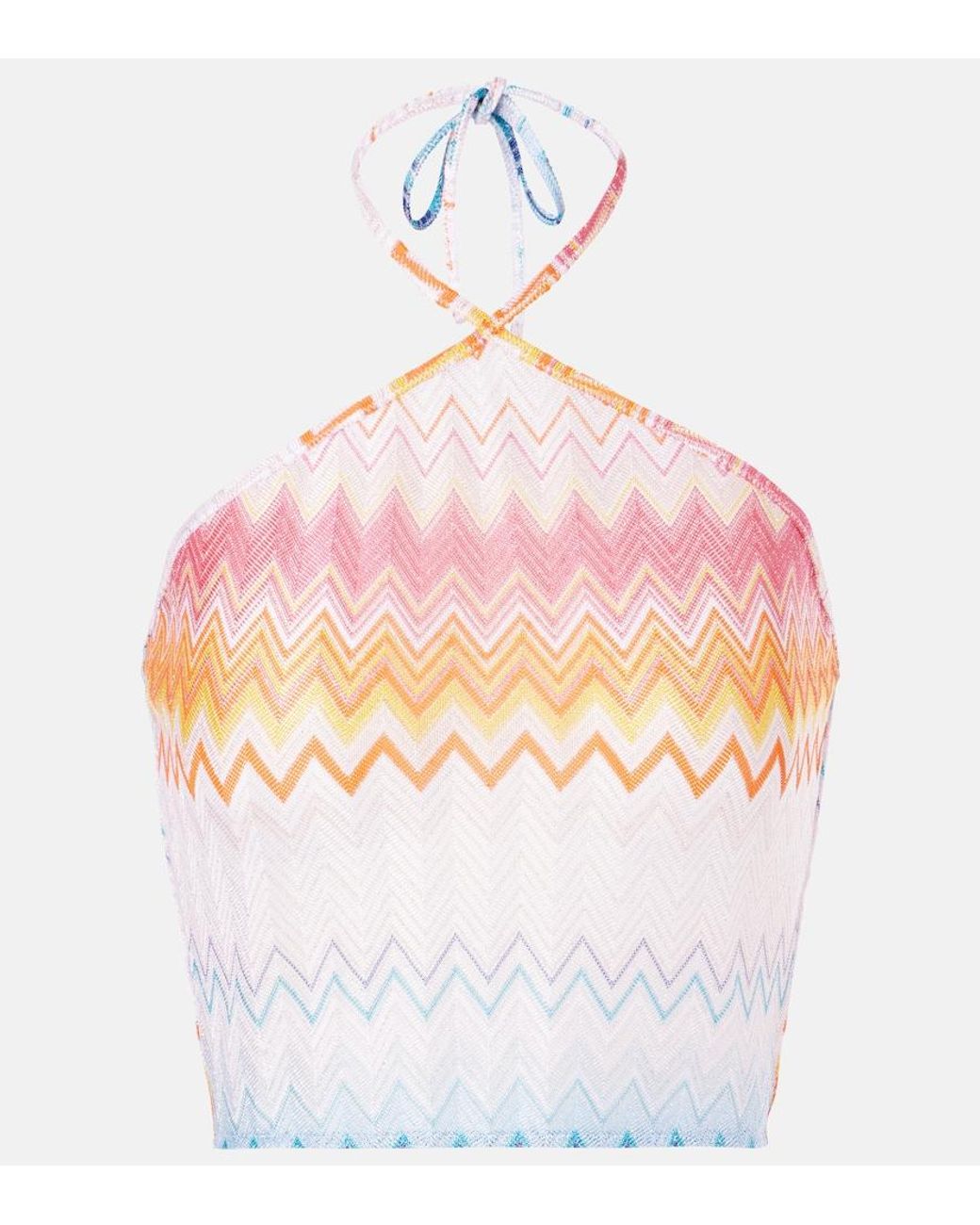Missoni Pink Zigzag Halterneck Crop Top