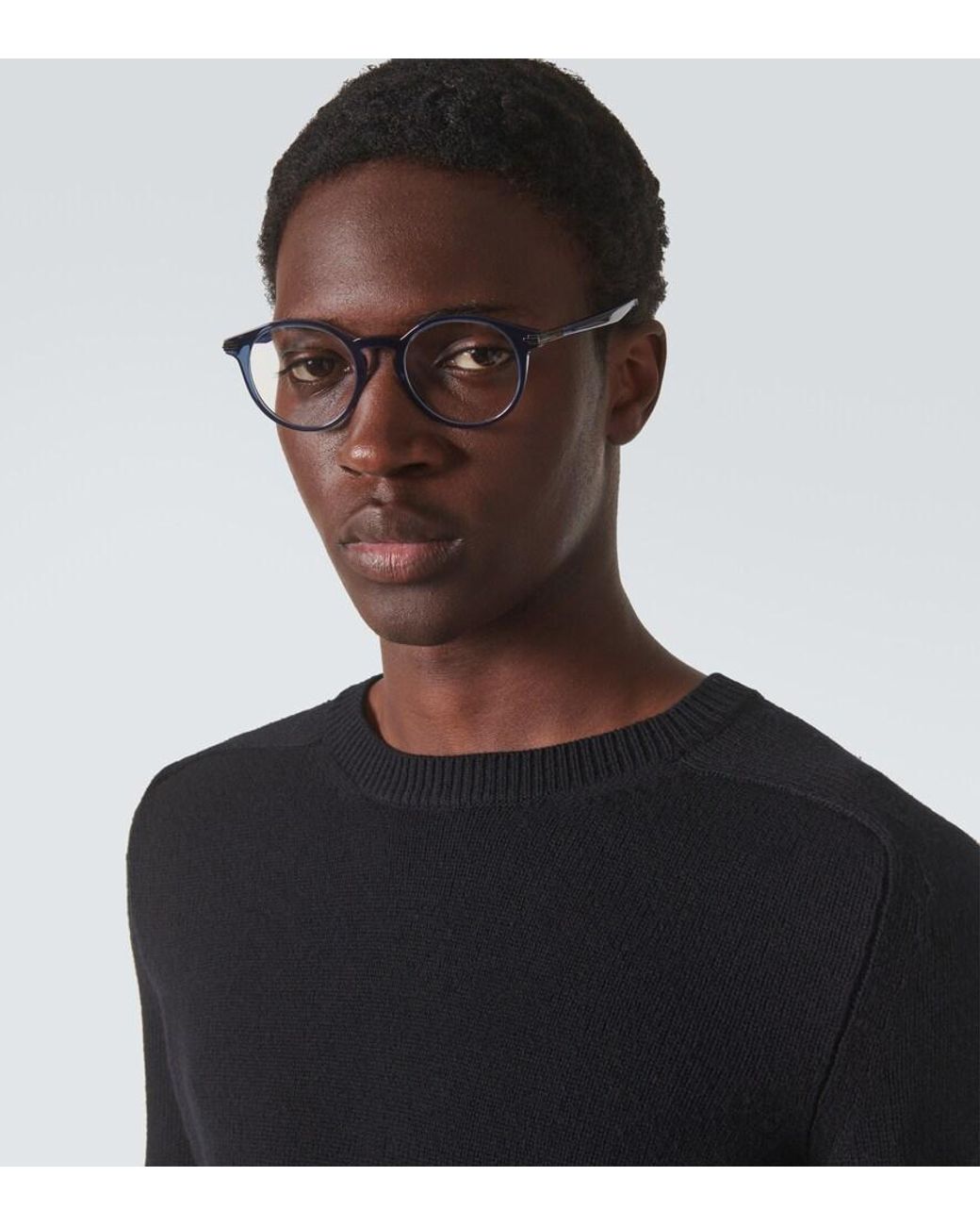 Dior Blue Diorblacksuito R6I Round Glasses for men